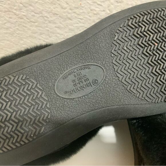 Isotoner black animal print Slippers XL (9.5-10) - Picture 6 of 10